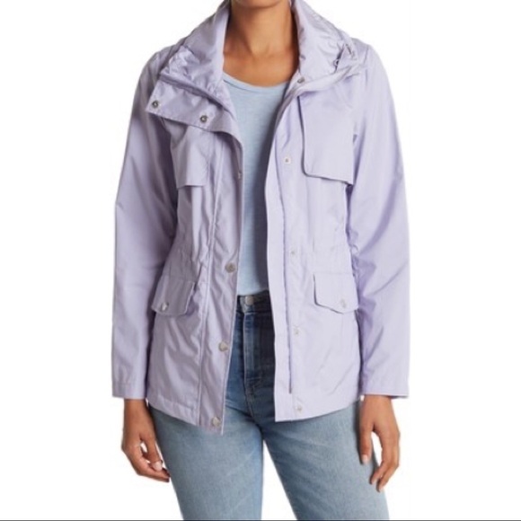 Cole Haan Water Repellent Hooded Parka Lavender - Picture 1 of 6